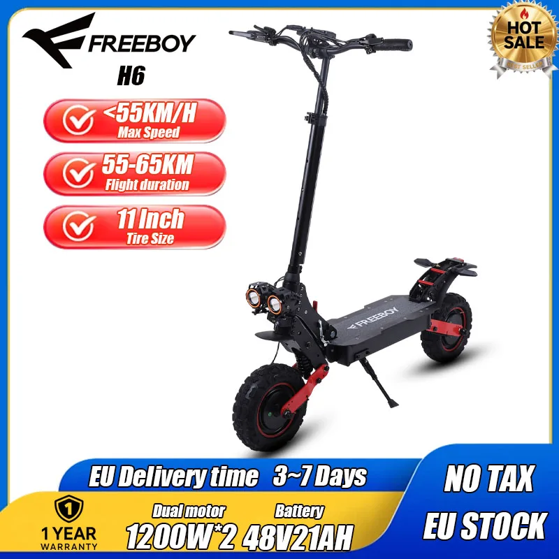 FREEBOY H6 — Dual-Motor Electric Scooter