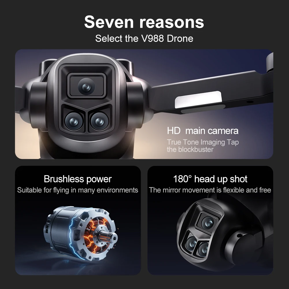 V988 — Foldable Camera Drone with Screen Controller - Image 5