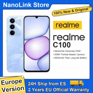 Original Smartphone realme C100 5G Mobile Phone EU Version 6600mAh Battery 45W Fast Charging MediaTek Dimensity 6300 6.8'' 144Hz Screen