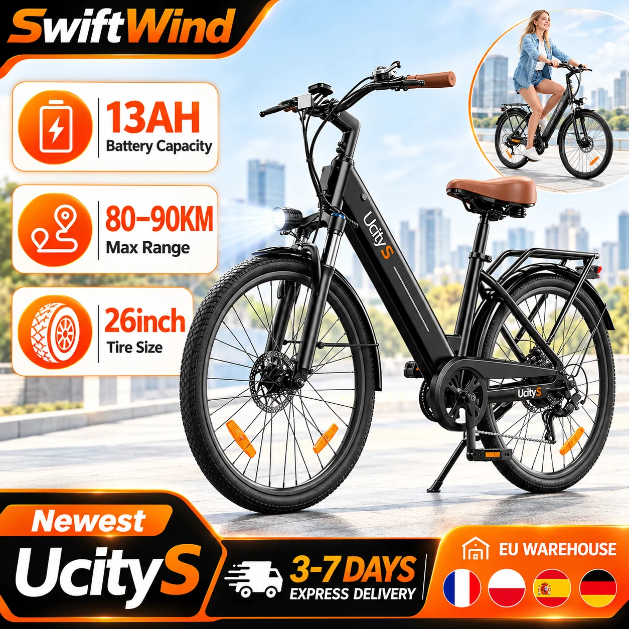 UcityS — 26″ Electric Bike