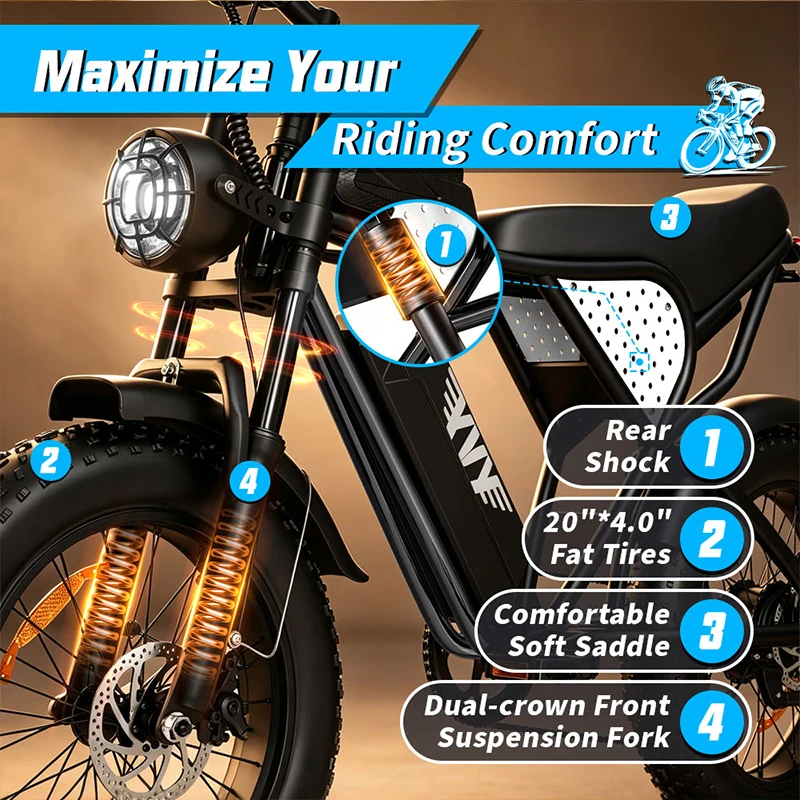 YVY C20 Lite — 20″ Fat-Tyre Electric Bike - Image 4