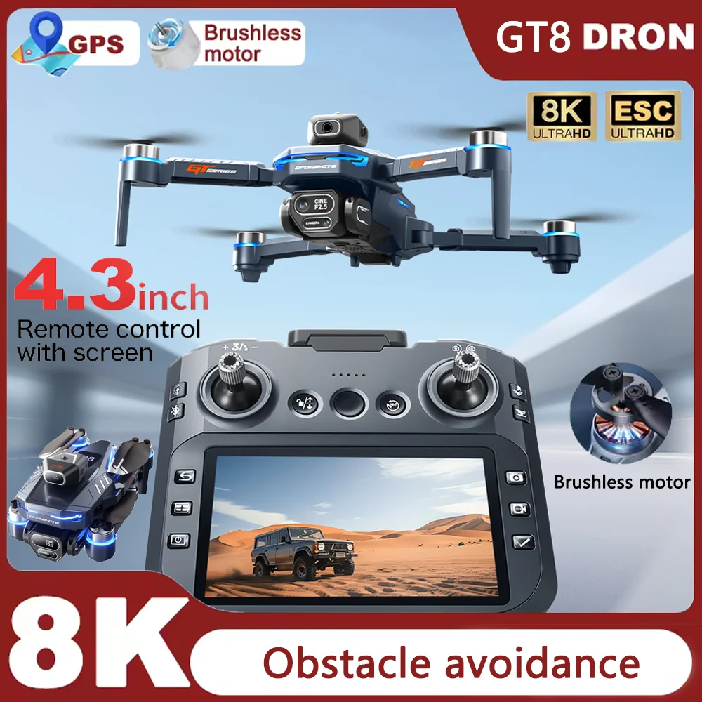 GT8 — Foldable Camera Drone with 4.3″ Screen Controller