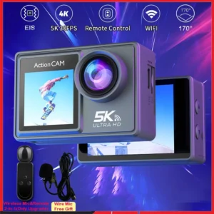 AUSEK M4R — 5K Dual-Screen Action Camera